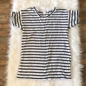 Jcrew Stripe Slit Side Short Sleeve T-shirt